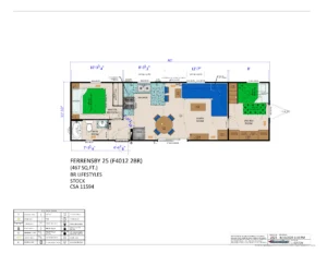 2025 General Coach Stock Park Models - Ferrensby Bunks - 3-season park model - plan - BR Lifestyle, Ontario