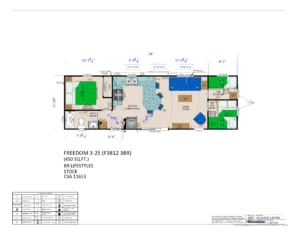 2025 General Coach Stock Park Models - Freedom 3 - 3-season park model - plan - BR Lifestyle, Ontario